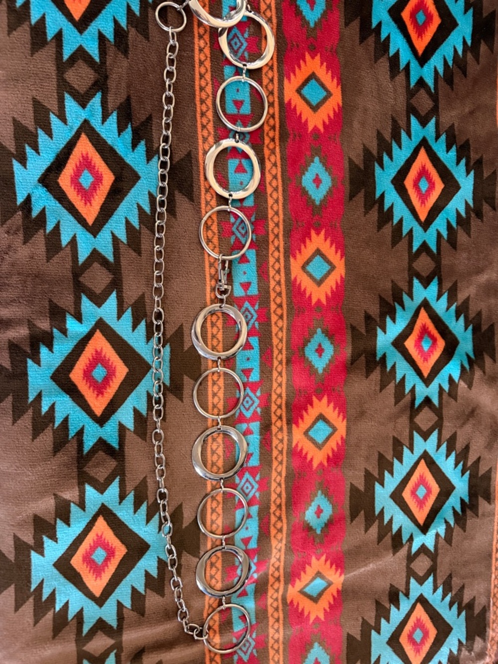 Boho Silver Ring Link Belt